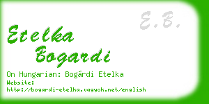 etelka bogardi business card