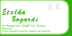 etelka bogardi business card